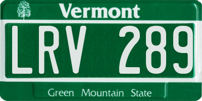 VT license plate LRV289