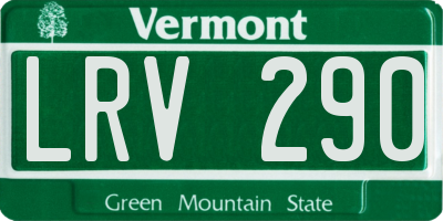 VT license plate LRV290