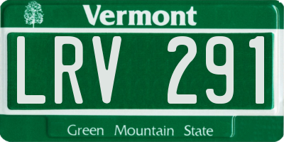 VT license plate LRV291