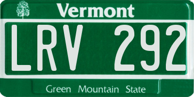 VT license plate LRV292