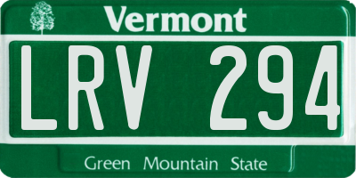 VT license plate LRV294