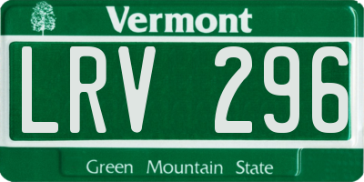 VT license plate LRV296