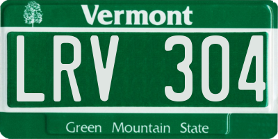 VT license plate LRV304