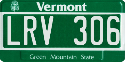 VT license plate LRV306