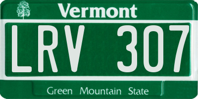 VT license plate LRV307