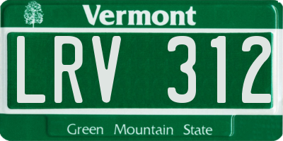 VT license plate LRV312