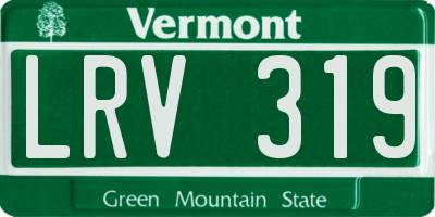 VT license plate LRV319