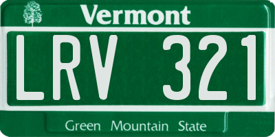 VT license plate LRV321