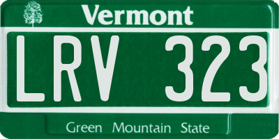 VT license plate LRV323