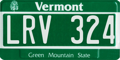 VT license plate LRV324