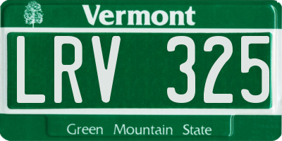 VT license plate LRV325