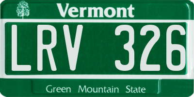 VT license plate LRV326