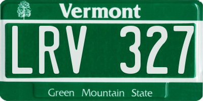 VT license plate LRV327