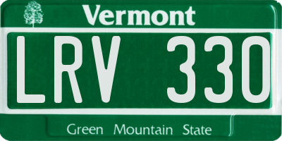 VT license plate LRV330