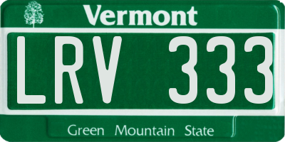 VT license plate LRV333