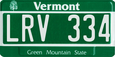 VT license plate LRV334