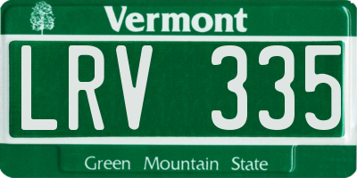 VT license plate LRV335