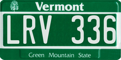 VT license plate LRV336