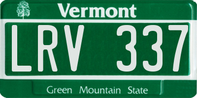VT license plate LRV337
