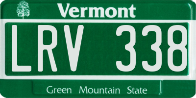 VT license plate LRV338