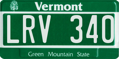 VT license plate LRV340