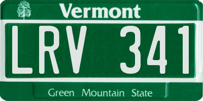 VT license plate LRV341