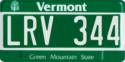 VT license plate LRV344