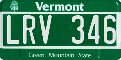VT license plate LRV346