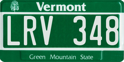 VT license plate LRV348
