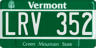 VT license plate LRV352