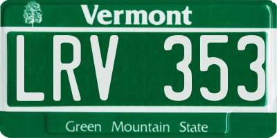 VT license plate LRV353