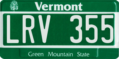 VT license plate LRV355