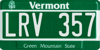 VT license plate LRV357