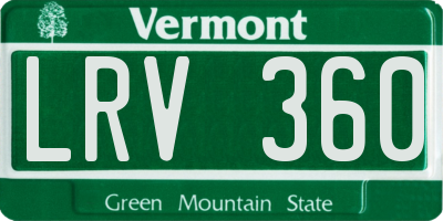 VT license plate LRV360