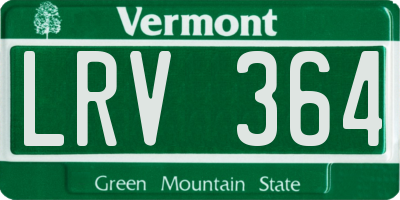 VT license plate LRV364
