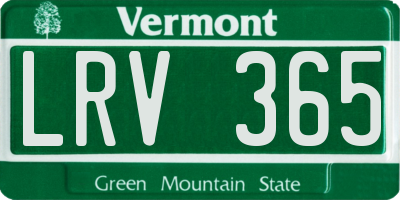 VT license plate LRV365