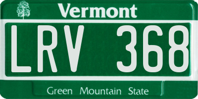 VT license plate LRV368