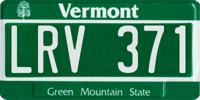 VT license plate LRV371