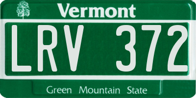 VT license plate LRV372
