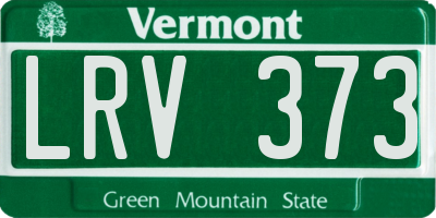 VT license plate LRV373