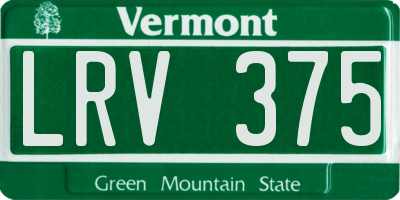 VT license plate LRV375