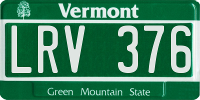 VT license plate LRV376