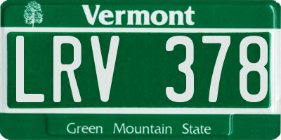 VT license plate LRV378