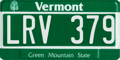 VT license plate LRV379