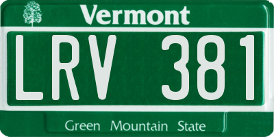 VT license plate LRV381
