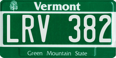 VT license plate LRV382