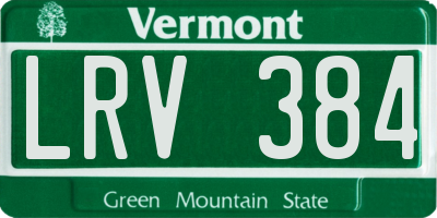 VT license plate LRV384