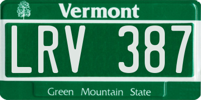 VT license plate LRV387