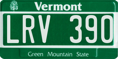 VT license plate LRV390