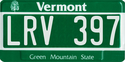 VT license plate LRV397